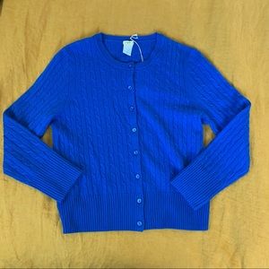 NWT Cobalt Blue 3/4 sleeve cashmere cardigan J Crew S